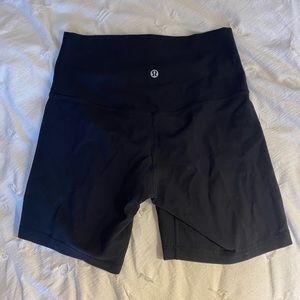 Lululemon high waisted black 6 inch biker shorts